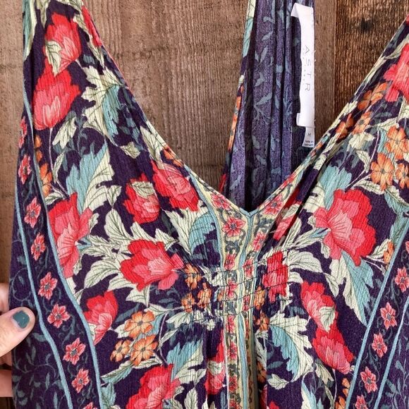 ASTR The Label Floral Midi Vneck Hi-low Boho Dress - Picture 6 of 11